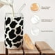 thumbnail image 3 of Vaso de cristal SANDJEST con estampado de vaca con tapa de bambú y pajita 470 ml, 3 of 7