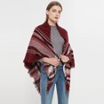 thumbnail image 6 of WTXUE scarf for women, Womens Warm Long Shawl Wraps Large Scarves Knit Tassel Plaid Scarf, Wine, 6 of 9