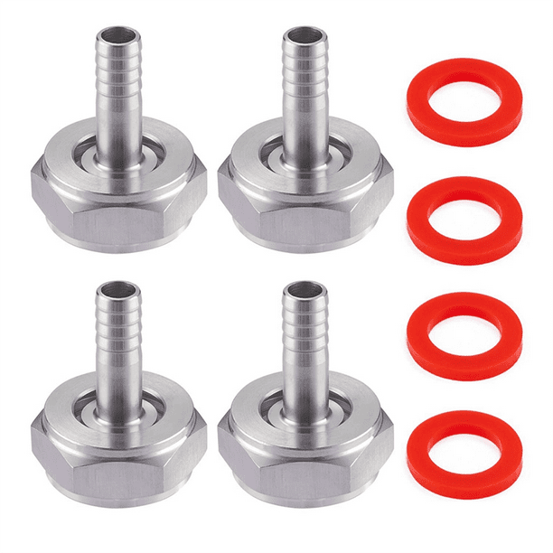 4PCS Stainless Steel Beer Keg Coupler Fitting,Beer Line Connector Kit