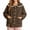 Coffee, variant on Women's Fleece Bed Jacket Peter Pan Collar Fleece Button Down Long Sleeve Bed Jacket Winter Warm Loungewear S-XXL