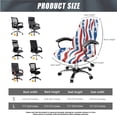 thumbnail image 5 of Xoenoiee American Flag Zebra Stripe Print 3 Pieces Computer Office Chair Cover with Armrest Covers, Universal Rotating Chair Slipcovers Protector Removable Desk Chair Cover for High Back Chair, S, 5 of 6