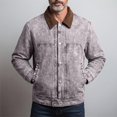 thumbnail image 2 of Rexolia Mens Vintage Washed Denim Jacket Corduroy Collar Long Sleeve Snap Button Jean Coat Retro Streetwear for Fall Winter Outdoor Gray 2XL, 2 of 7