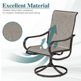 thumbnail image 6 of MF Studio 7 Pieces Patio Dining Sets with 6 Swivel Dining Chairs and 1 Rectangular 60" Expandable Dinining Table Suitable for 6 People, Black, 6 of 12