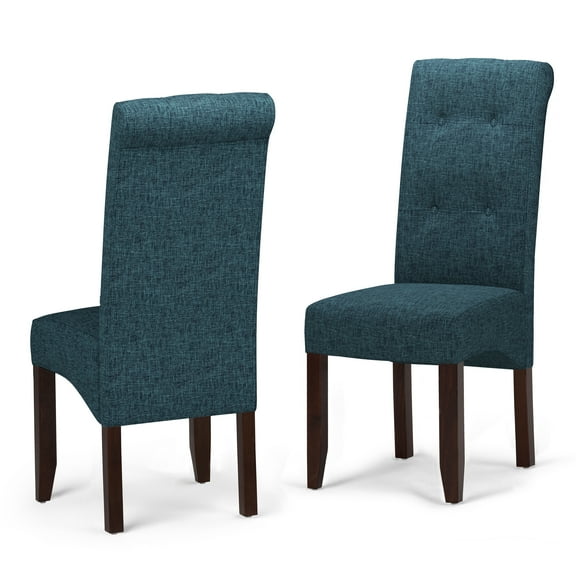 Simpli Home Cosmopolitan Parson Chair (Set of 2) in Denim Blue