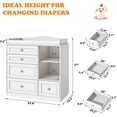 thumbnail image 2 of ChVans Changing Table Dresser, Baby Classic Nursery Dresser with 5 Drawers & Open Storage Shelves, Convertible Nursery Dresser Chest of Drawers, 2 of 9