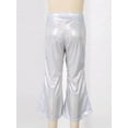 thumbnail image 5 of TiaoBug Kids Girls Hip Hop Dance Metallic Trousers Bell Bottom Pants, 5 of 7