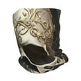thumbnail image 2 of Yiaed Gold Pattern Skull Print Multifunction Beanie Hats for Women Men Slouchy Knit Beanie Hat Winter Hat Scarf Stretch Skull Cap, 2 of 8