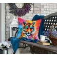 thumbnail image 4 of Hippie Animal Bengal Tiger Throw Pillow 18 in x 18 in, 4 of 5