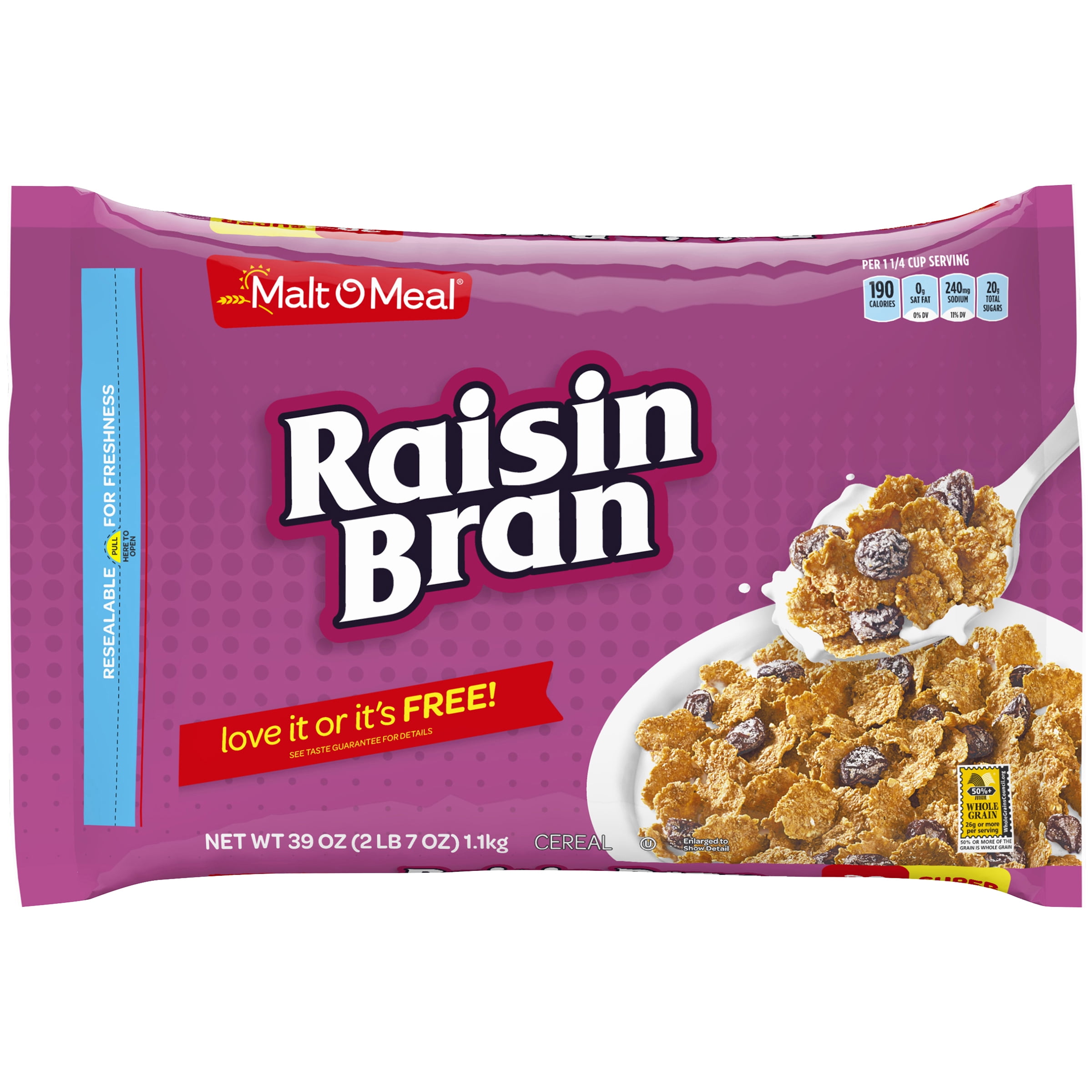 MaltOMeal Raisin Bran, 39 oz