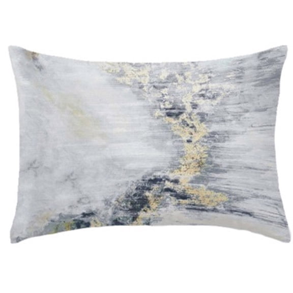 Peppermint Home Skyhues Modern Print Decorative Pillow Cover, 14"x 24", White Grey Gold