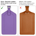 thumbnail image 2 of Light Purple Genuine Top Grain Leather Luggage Tag, 2 of 5