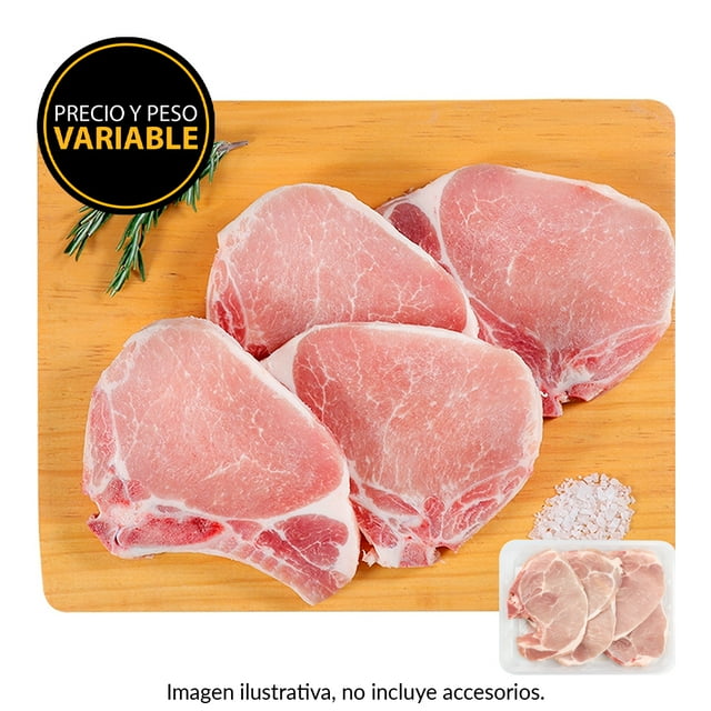 Chuleta natural de cerdo peso aprox por charola 700 a 800 g