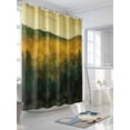 thumbnail image 3 of Green Yellow Forest Standard Shower Curtain Set, Waterproof Shower Curtains for Bathroom, Oil Painting Landscape Washable Fabric Cloth Bath Curtain for Bathtub Decoration with Hooks 72x72 Inches, 3 of 6