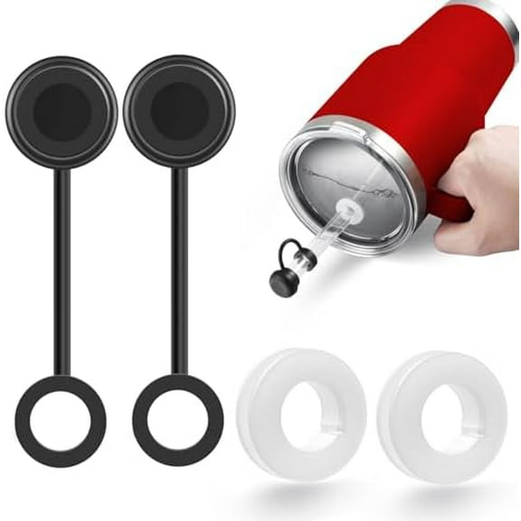 2-Pack Spill-Proof Silicone Stoppers for Yeti 42/35/25 oz Straw Cups & 26 oz Rambler, BPA-Free, Dishwasher Safe