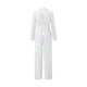 thumbnail image 4 of Traje de pantalón para mujer, mono largo festivo para boda, mono con cuello en V y pantalón ancho, mono, traje de negocios, mono (XL), 4 of 6