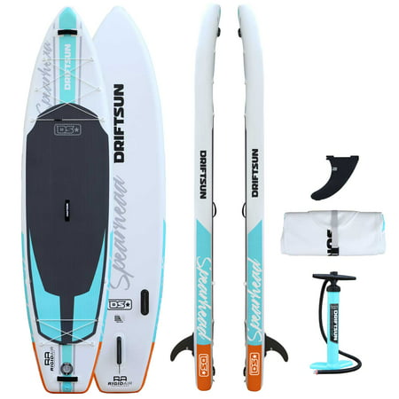 Driftsun Spearhead 11' Touring Inflatable Paddle Board Stand Up SUP Package with Travel Bag, Adjustable Paddle, Coil Leash and More, 11 Foot Long x 31 Inches