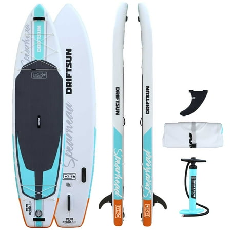 Driftsun Spearhead 11' Touring Inflatable Paddle Board Stand Up SUP Package with Travel Bag, Adjustable Paddle, Coil Leash and More, 11 Foot Long x 31 Inches Wide
