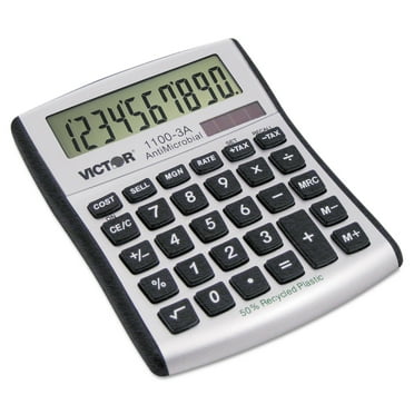 1PC Victor 1100-3A Antimicrobial Compact Desktop Calculator, 10-Digit LCD
