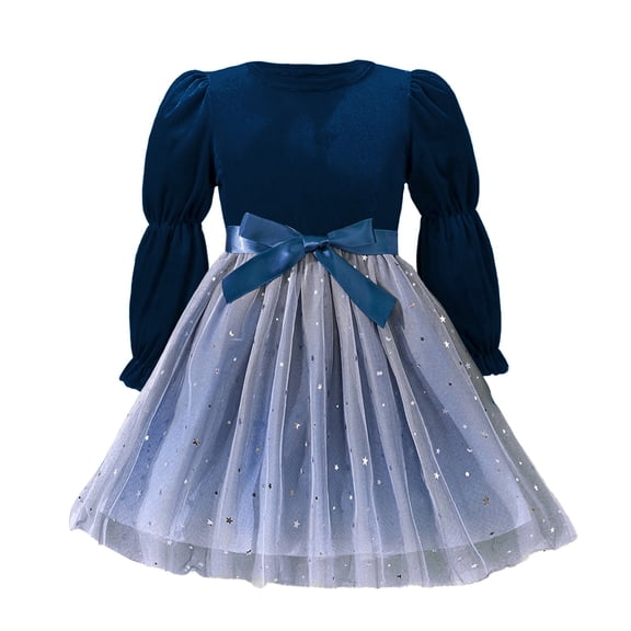 LNMQLPDBS Tulle Gown Girls Dresses Size 10-12 Red Dress for Girls Baby Christmas Clothes 4t Winter Clothes Girl Kids Christmas Size 6 Girls Clothes, Blue 3-4 Years