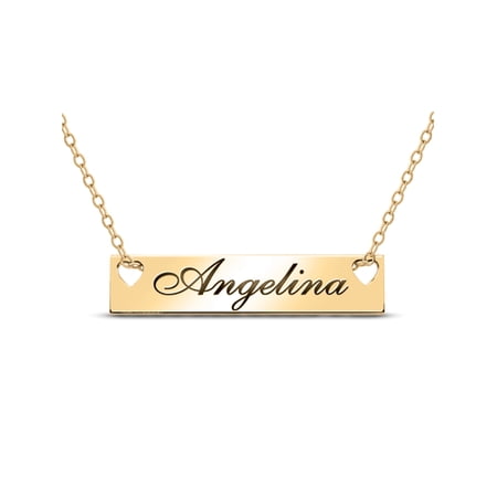 Personalized Bar Name Necklace in 14K Gold by Jewlster