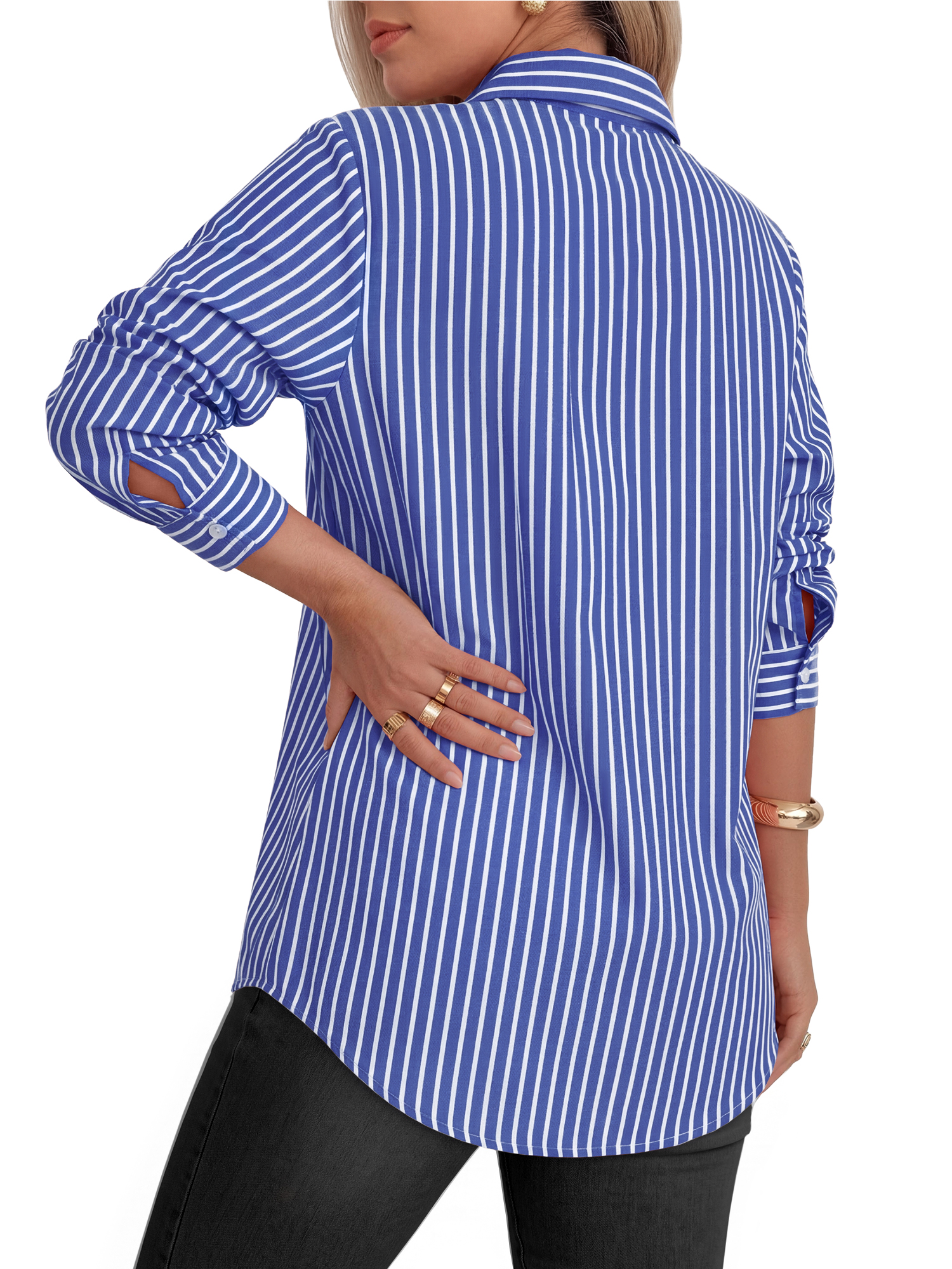 Fantaslook Women's Striped Button-Down Shirt photo 2