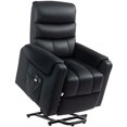thumbnail image 1 of HOMCOM Fauteuil Releveur Électrique pour Aînés avec 8 Points de Vibration Télécommande Noir, 1 of 10