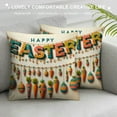 thumbnail image 3 of COMIO Happy Easter Pillow Covers Bunny Rabbit Carrot Easter Decorations Outdoor Farmhouse Pillows Lumbar Decorative Throw Pillow Cases Spring Indoor Decor Cushion Covers for Home Couch Sofa, 3 of 5