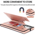 thumbnail image 5 of Design for Galaxy S24 Ultra Case with Credit Card Holder Slot PU Leather Wallet Phone Cases Stand Kickstand Durable Shockproof Protective Cover for Samsung S24U Women Men 6.8 inch Rose Gold, 5 of 14