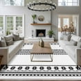 thumbnail image 4 of White Boho Large Area Rugs for Bedroom Living Room, Non Slip Carpet Bedside Rug, Farmhouse Simple Abstract Striped Geometric Rectangular Floor Cover Kitchen Accent Rug 5'x7' for Dining Room/Office, 4 of 9