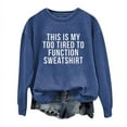 thumbnail image 1 of LUOGENLI Chandails pour Femmes Sans Capuchon Chandails Tendance à Col Rond pour Femmes Manches Longues à Lettres Graphiques Imprimées Chandails Sans Capuchon Chandail à Enfiler Haut Blouse Chandail pour Femmes Bleu Taille TTG, 1 of 4