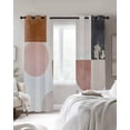 thumbnail image 4 of Orange Pink Grey Kitchen Curtains Geometric Abstract Art Modern Cafe Short Curtains for Bathroom Blackout Window Curtain Grommet Small Window Treatment Tier Drapes for Bedroom Living Room 52"x45"x2, 4 of 9