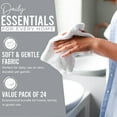 thumbnail image 3 of Dan River Washcloths pack of 12 High-Quality Soft Cotton Absorbent and Multipurpose Wash Clothes for Face & Body - Silver, 12x12in, 3 of 8