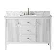 thumbnail image 3 of Vanity Art 48" Double Door Bathroom Vanity with Sink, Freestanding Storage Cabinet with Engineered Marble Top, Flip Down Tray, Drawer, and Shelf, 3 of 7