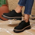thumbnail image 6 of Black Women'S Casual Loafers Shoes Round Toe Lace Up Mid Heel Comfortable Slip On Outdoor Size 43 Foot Length 10.43In, 6 of 9