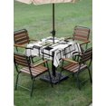thumbnail image 4 of Outdoor Tablecloth with Umbrella Hole for Patio/Picnic/Party/Camping, Sage Green Geometric Waterproof Table Cloth Square Cover Washable, Black Grey Abstract Striped Modern Art (60"x 60"), 4 of 8