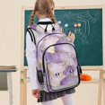 thumbnail image 7 of FORMRS Unisex School Backpack 17" Student Travel Bag with Laptop Compartment, Pastel Purple Marble Pattern, 7 of 7