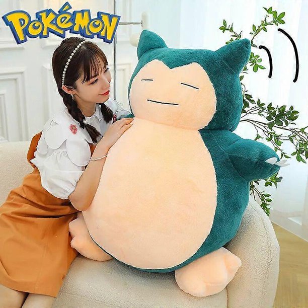 Lindos juguetes de peluche de la película de anime Snorlax, monstruos de bolsillo, dibujos animados de Pokémon, Snorlax, nuevo muñeco de peluche suave y raro para niños, 45 cm, 0,6 kg, 45 cm, 0,6 kg