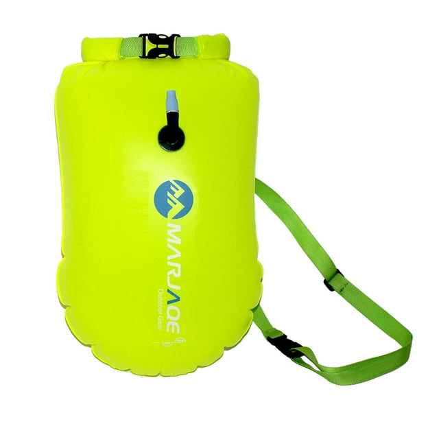 Boya de natación, flotador de seguro de natación, alta visibilidad, bolsa seca ligera, boya de natación, flotador para paseos en bote, kayak, pesca, f Amarillo