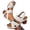 White, variant on Fnooota Women's Block Heels Sandals, Non-slip Casual Ankle Strap Open Toe Summer Shoes Brown Size 9