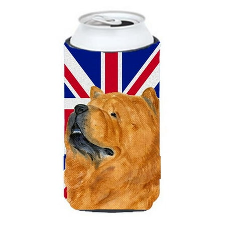 

Chow Chow With English Union Jack British Flag Tall Boy bottle sleeve Hugger - 22 To 24 Oz.