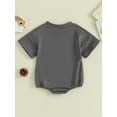 thumbnail image 4 of Baby Girls Romper, Short Sleeve Crew Neck Letters Print Infant Bodysuit Summer Clothes, 4 of 9