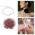 thumbnail image 3 of Unique Bargains Flower Choker Necklace 1Pc Rose Pink, 3 of 6