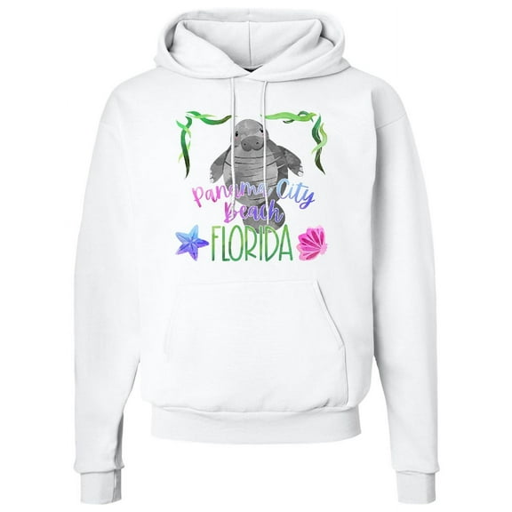Inktastic Panama City Beach Florida Cute Swimming Manatee Adult Hoodie Sweatshirt