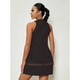 thumbnail image 3 of Coduop Women Sleeveless Tunic Tank Dress Halter Scallop Short A-Line Ruffle Casual Mini Dress, 3 of 4