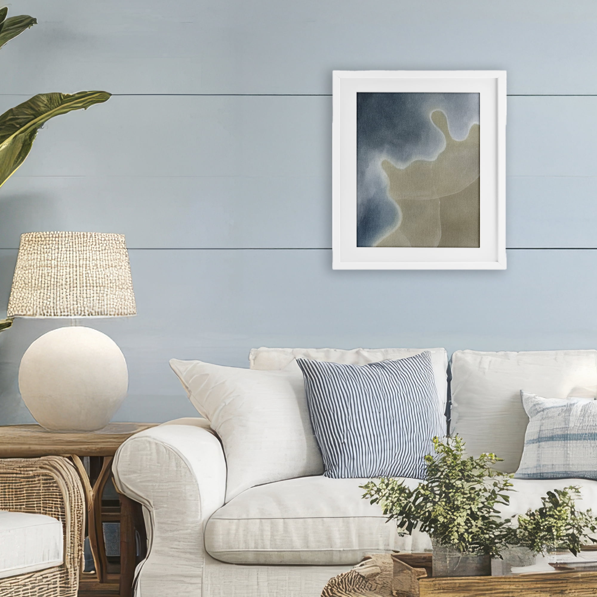 Stupell Industries Turning The Tides Abstract White Framed Print Under Glass, design by Grace Popp