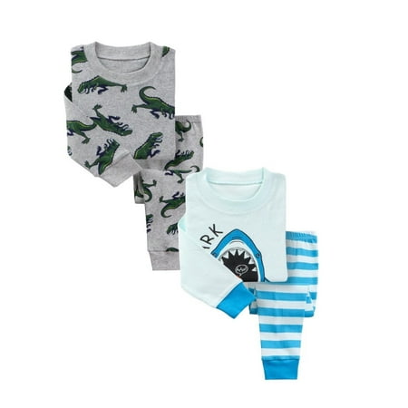 

Green Dinosaurs/Sharks - Kids 2 Pack Pajama Set