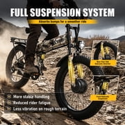AMYET ARES AWD Electric Bike for Adults, Dual Motor 2000W Ebike, 52V 20Ah Battery, 24 x 4.0 Fat Tire, Folding Electric Mountain Bike, 34MPH, UL2849