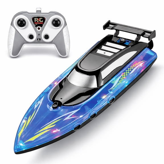 Merkury Innovations HGLO 13 in RC Boat, LED, Remote-Controlled, 1 pack
