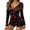 Black, variant on Weebloom Womens Pajama Set Onesie Slim Fit Short Sleeve Button Up Jumpsuit Fall Winter Comfy Sleepwear,Size S-3Xl