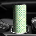 thumbnail image 3 of 20oz Green Yellow Checkerboard Checkered Pattern Skinny Tumblers Stainless Steel Tumbler with Lid and Straw,Vacuum Insulated Double Wall Travel Tumbler Cups with Cleaning Brush for Coffee,Tea, 3 of 6